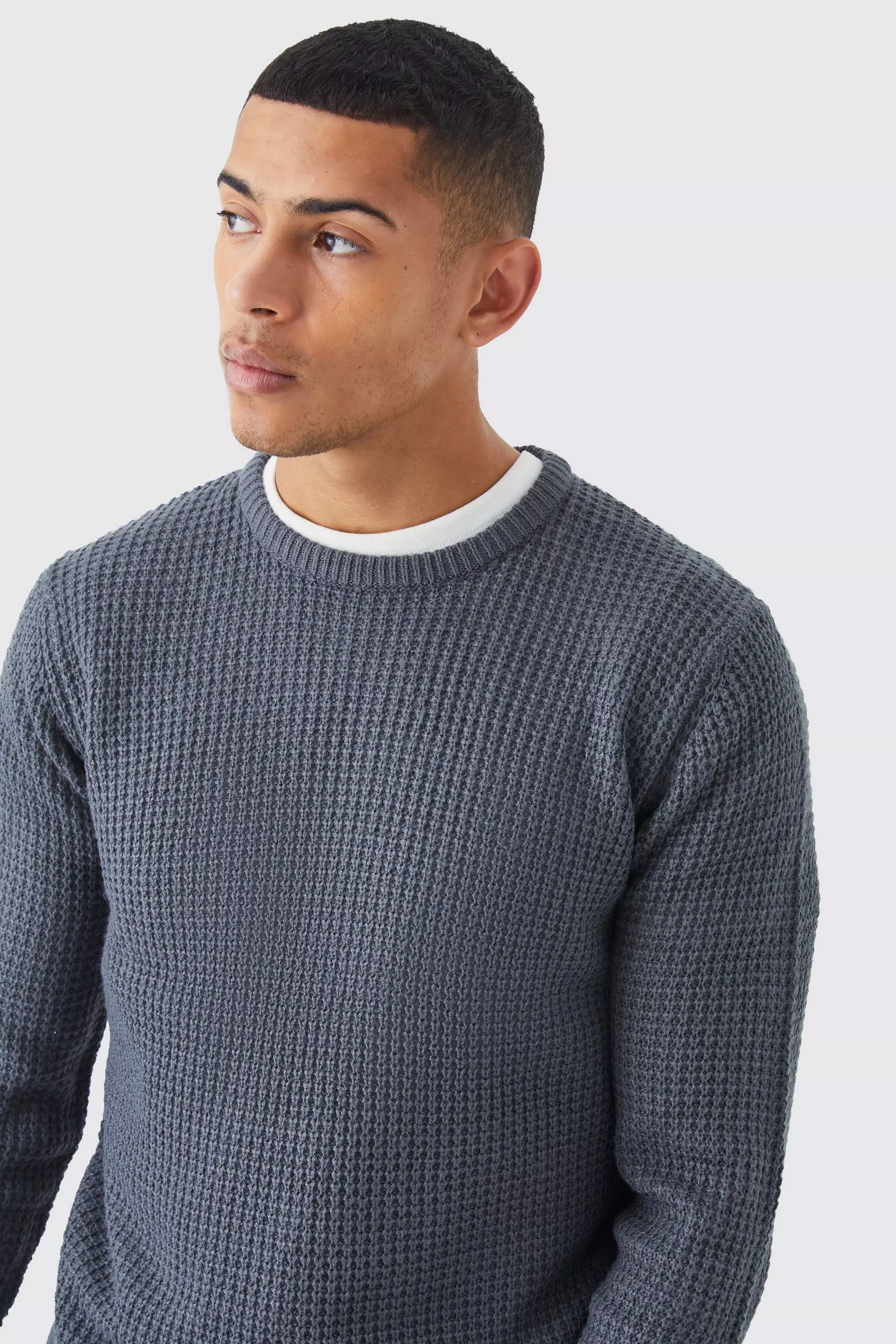 Grey waffle outlet jumper